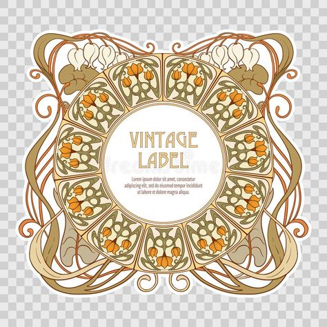 Leaf Health, Art Nouveau Fashion, Logo Frame, Stationary Design, Art Nouveau Design, Art Nouveau Style, Food Products, Vintage Labels, Image Frame