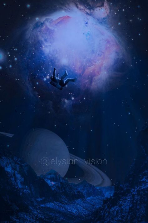 An Astronaut Falling From Space on Earth Artwork by Elysian Vision. Astronaut Falling, Surrealism Space, Space Tattoo Sleeve, Astronaut Artwork, Earth Artwork, Galaxy Drawings, Galaxy Universe, Astronaut Wallpaper, Digital Collage Art