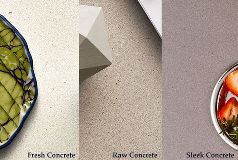 Caesarstone Concrete Collection Sleek Concrete Caesarstone, Caesarstone Concrete, Wolf Kitchen, Finishing Materials, Materials And Textures, Colour Board, Home Design Decor, World Of Color, Colorful Interiors