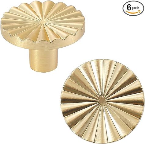 AOBITE 6 Pack Gold Cabinet knobs Kitchen Cabinet Pulls with Vintage Cupboard Drawers Hardware Dresser Drawer Handles Kitchen Cabinet Handles (Single Hole, 6 Pack, Brushed Gold) - Amazon.com Gold Cabinet Knobs, Dresser Hardware, Dresser Drawer Handles, Classic Cabinet, Gold Cabinet, Vintage Cupboard, Kitchen Drawer Pulls, Kitchen Dresser, Cupboard Wardrobe