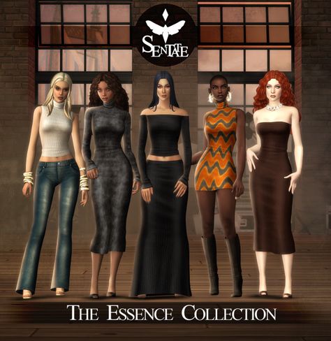 SENTATE - The Essence Collection Maxis Match Cc Clothes, Clothes Cc, Sims Clothes, Sims 4 Mm Cc, Sims 4 Cc Folder, Tumblr Sims 4, Sims 4 Gameplay, Casas The Sims 4, Essence Collection