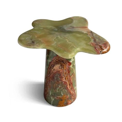 Ondamarmo side table made of green-brown onyx by Bloc Studios @blocstudios , designed by Federica Elmo @federicaelmo . Available at Monologue London @monologuelondon Big Dining Table, Liquid Paint, Tray Design, Dream House Decor, Interior Inspo, Green Brown, Sea Life, Cool Furniture, Design Inspo