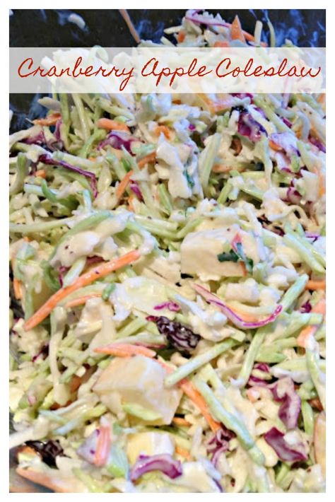 Cranberry Apple Coleslaw - The BEST Coleslaw Recipe, Only 4 Ingredients! Marzetti Coleslaw Recipe, The Best Coleslaw, Best Coleslaw, Easy Pulled Pork Slow Cooker, Best Grill Recipes, Best Coleslaw Recipe, Apple Coleslaw, Tart Flavors, Barbecue Sandwiches