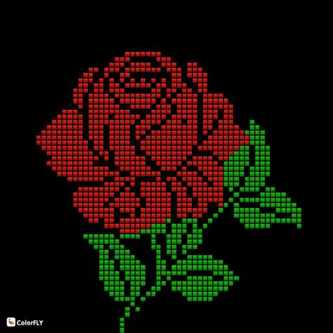 Cross Stitch Rose Pattern Free Chart Design, Cross Stitch Rose Pattern, Rose Pixel Art, Pixel Rose, Pixel Quilting, Rose Cross Stitch Pattern, Native American Beadwork Patterns, Floral Cross Stitch Pattern, Plastic Canvas Ornaments