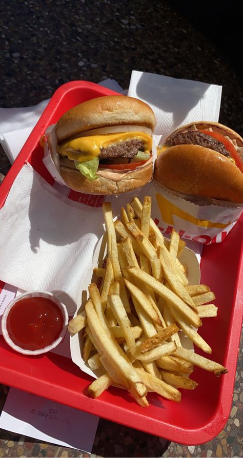 cali in and out burger and fries In And Out, Freakshakes Recipe, In And Out Burger, In N Out Burger, Fast Food Places, In-n-out Burger, In N Out, Party Food Buffet, Burger And Fries