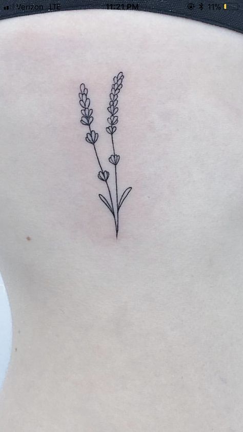 Small Lavender Bouquet Tattoo, Lavender Sprig Tattoo Black, Sprig Of Lavender Tattoo Simple, Lavender Outline Tattoo, Lavender Tattoo Design Black And White, Lavender Plant Tattoo Black And White, Heather Plant Tattoo, Lavender Sprig Tattoos, Black And White Lavender Tattoo