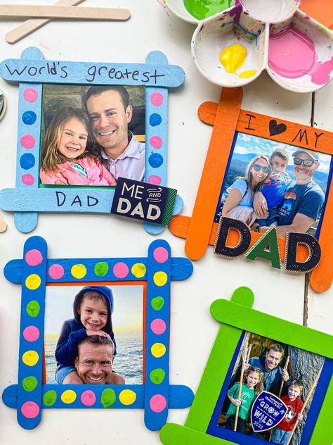 Fathers Day Crafts Preschool, Popsicle Craft, Homemade Frames, Ice Cream Stick Craft, Fathers Day Frames, Dad Crafts, Easy Fathers Day Craft, Fathers Day Art, Father's Day Activities