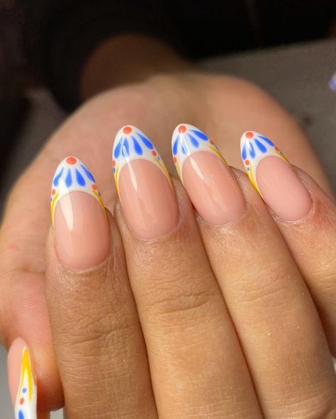 Coastal Granddaughter Nails, Bahamas Nails, Tile Nails, Jamaica Nails, Spring Break Nails, Retro Nails, Hippie Nails, Broken Nails, Simple Gel Nails