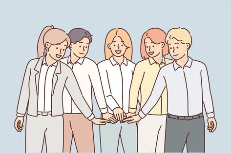 Group Businesspeople Put Their Hands Together to Best Friends Photos Drawing, Cartoon Group Photo, Friends Pictures Group, Group Stickers, Poster Slogan, Group Drawing, Cartoons Group, Anime Red Hair, Birthday Wishes With Name