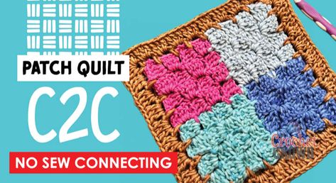 Blankets designed in crochet are most likely to fail if sewing is used. C2C doesn’t have to be sewn together. Watch how. Great scrap-buster concept. A YouTube Membership Person asked me to figure out how to join corner to corner without sewing. I sat with the concept and tried four attempts to get it to... READ MORE “Corner to Corner Patch Quilt No Sew (C2C) + Tutorial” » The post Corner to Corner Patch Quilt No Sew (C2C) + Tutorial appeared first on The Crochet Crowd. C2c Stitches, C2c Tutorial, No Sew Blanket, Sew Blanket, The Crochet Crowd, No Sew Blankets, Crochet Crowd, Corner To Corner Crochet, Scrap Busters