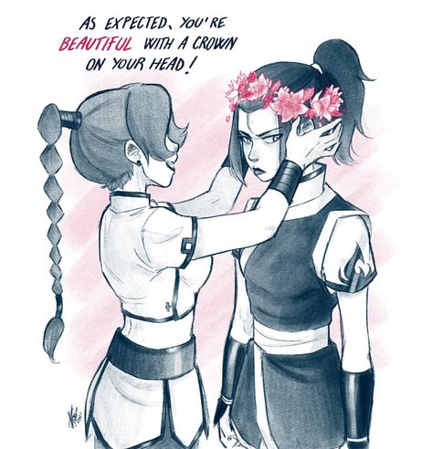 "It's not a crown, Ty Lee! It's just a bunch of flowers." After the war, and after a lot of therapy sessions for Azula. 😂 Hope you like,… Chicas Punk Rock, Princess Azula, Avatar Studios, Avatar Azula, A Bunch Of Flowers, Ty Lee, Avatar The Last Airbender Funny, Make Avatar, Avatar Funny