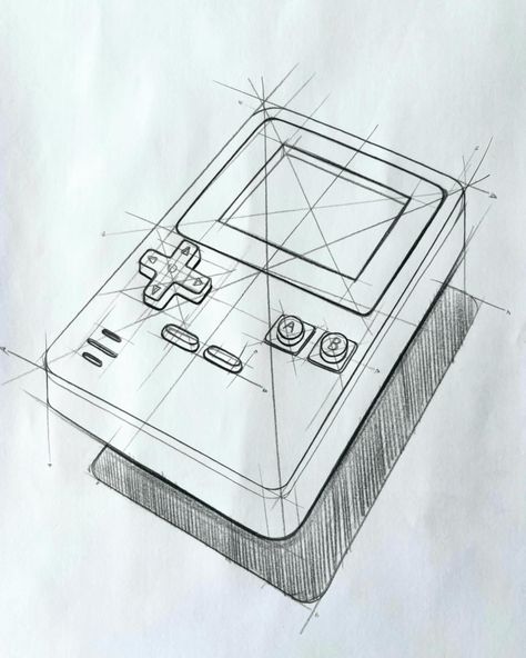 Mini gameboy sketch with Polychromos. • • • • • #polychromos #polychromospencils #sketch #product #design #productdesign #productsketch #handdrawing #construction #quicksketch #dailysketch #sketching #industrialstyle #concept #transportationdesign #productdesigner #drawing #sketchbook #automotive #cardesignworld #creative #marker #render #rendering #inktank #inktankacademy #sketchinglab #tdjpost Product Design Sketchbook, Product Drawing Sketches, Industrial Design Sketch Products, Object Design Sketch, Product Design Sketch Concept, Gameboy Drawing, Electronics Drawing, Industrial Sketch, Objects Drawing