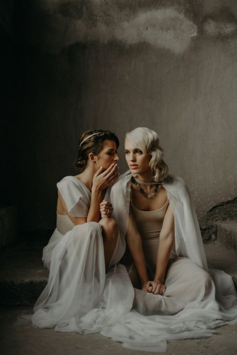 Ethereal Poses, Fantasy Poses, Weddings In Greece, Novel Romance, Vintage Wedding Inspiration, Portrait References, Thessaloniki Greece, Two Brides, Ethereal Wedding