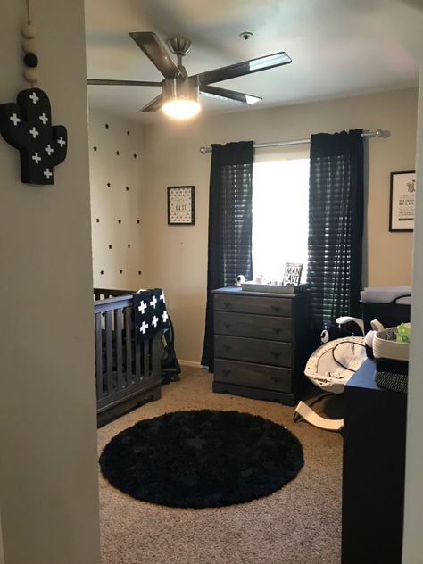 Nursery Ideas Black Furniture, Black Nursery Decor, Black Baby Room Nurseries, Black And Cream Nursery, Black Crib Nursery Boy, Nursery Black Furniture, Black Furniture Nursery, Black Baby Nursery, Black Nursery Furniture