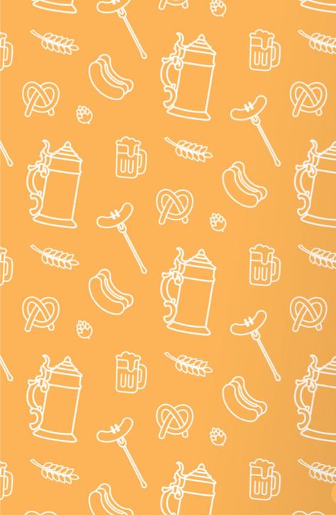 Oktoberfest German Beer Pattern Design Check more at https://vectorstockfree.com/oktoberfest-german-beer-pattern-design/ Line Pattern Design, German Pattern, Seamless Pattern Design, German Beer, Line Pattern, Seasonal Food, Line Patterns, Pretzels, Yellow Background