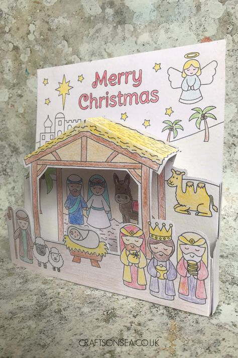 Printable Nativity, Nativity Scene Crafts, Nativity Activity, Christmas Sunday School, Advent Crafts, Jesus Crafts, Christmas Manger, Diy Nativity, The Nativity Story