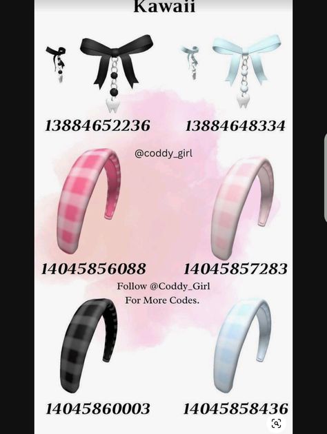 Roblox Kawaii Accessories Codes, Y2k Roblox Accessories, Id Codes Brookhaven Accessories, Berry Avenue Codes Headphones, Codes For Brookhaven Accessories, Cute Accessories Roblox Codes, Roblox Berry Avenue Codes Accessories, Headband Codes Berry Ave, Roblox Brookhaven Codes Accessories