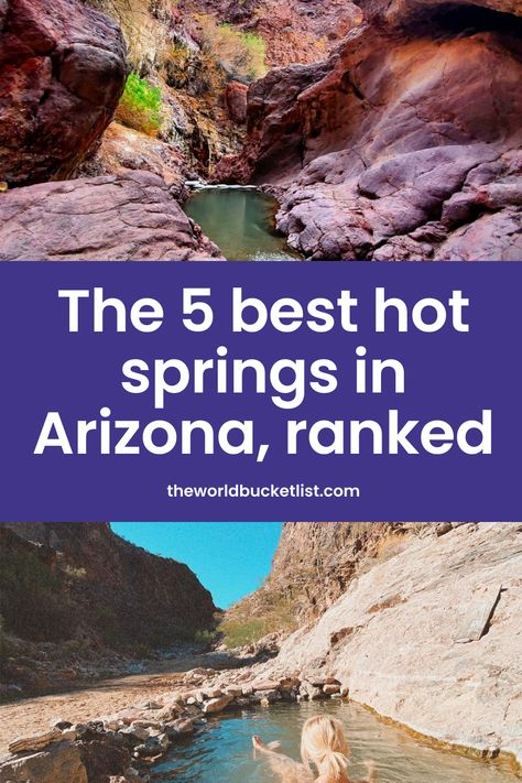 Here are the top natural hot springs in Arizona that you shouldn't miss. Arizona Hot Springs, Natural Hot Springs, Petrified Forest National Park, Glendale Arizona, Rock Springs, Spring Hiking, Lake Mead, Healing Waters, Hoover Dam