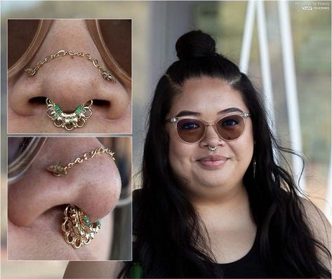 Stacked Septum Ring, Septum Stack, Stacked Septum, Stretched Septum, Piercing Inspo, Jewelry Piercing, Facial Piercings, Dope Makeup, Septum Jewelry