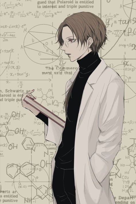 Professor Anime Guy, Math Anime, Professor Drawing, Magic Professor, Anime Professor, Eidetic Memory, She Is Intelligent, High Intelligence, Chemistry Art