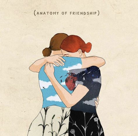 Psychology Love, Hug Illustration, Friendship Art, Friends Hugging, Friends Illustration, Art Friend, Real Friends, Girly Art, الرسومات اللطيفة