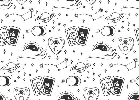 Tarot Card Doodle, Tarot Doodles, Witchy Doodles, Magic Doodle, Pattern Cards, Hand Doodles, Mini Doodle, Tattoo Flash Sheet, Small Canvas Paintings