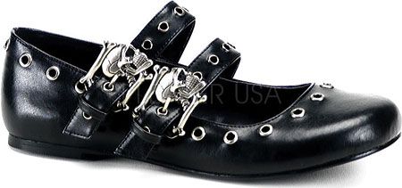 Demonia Daisy 03 - Black PU - FREE Shipping & Returns | Shoebuy.com Demonia Shoes, Gothic Shoes, Leather Armor, Buckled Flats, Buckle Shoes, Prom Shoes, Mary Jane Flats, Sperry Sneaker, Ballet Flat Shoes