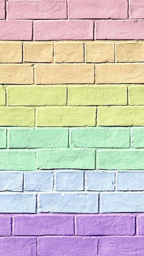 Rainbow Aesthetic, Rainbow Wallpaper, Brick Wallpaper, Tumblr Wallpaper, Pastel Wallpaper, Cellphone Wallpaper, Cute Wallpaper Backgrounds, Screen Wallpaper, Colorful Wallpaper