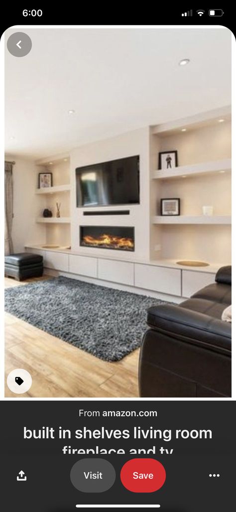 Media Wall With Fireplace And Tv And Storage, Tv And Fire Wall Ideas With Storage, Tv Unit With Electric Fireplace, Sitting Room Built In Units, Inbuilt Tv Unit Tv Walls, Dry Wall Shelves, Media Wall With Fire And Storage, Media Wall With Cupboard And Fire, Media Wall No Fireplace