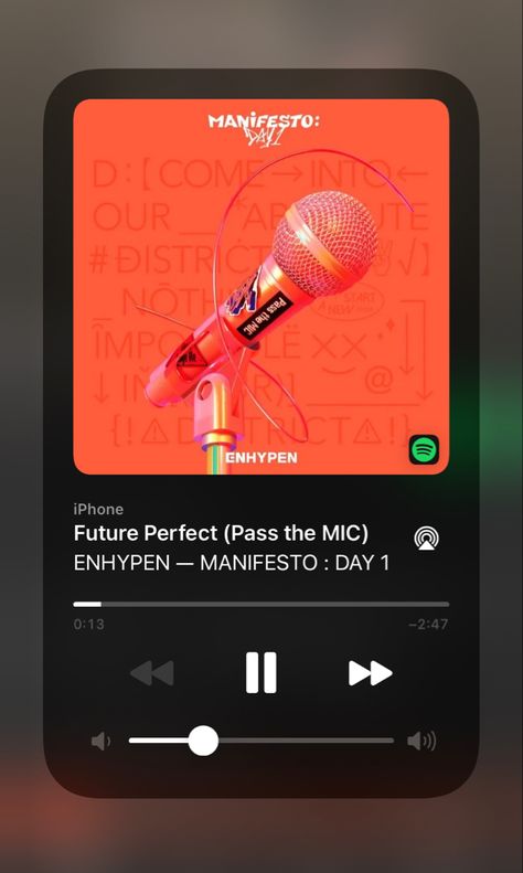 Spotify Lyrics Aesthetic Kpop, Kpop Song Spotify, Enhypen Spotify, Future Perfect Pass The Mic, Enhypen Song, Music Kpop Spotify, Enhypen Songs, Spotify Iphone, Music Polaroid