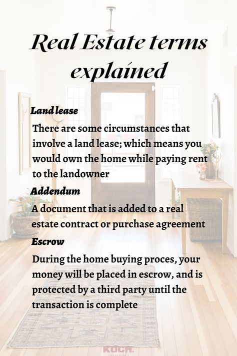 Real estate business revolves around a slew of terms that are often misunderstood and can add layers of confusion to an already complicated process. If you've ever found yourself Googling these terms, you're not alone! Here are a few real estate terms explained. Real Estate Facts, Real Estate Contract, Real Estate Fun, Real Estate Terms, Purchase Agreement, Real Estate Salesperson, Affirmations For Happiness, You're Not Alone, Real Estate Business