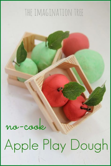 Apple Scented Playdough Recipe No Cook, Apple Crafts, Play Dough Recipe, Apple Preschool, Imagination Tree, Apple Unit, Johnny Appleseed, Apple Activities, Apple Craft