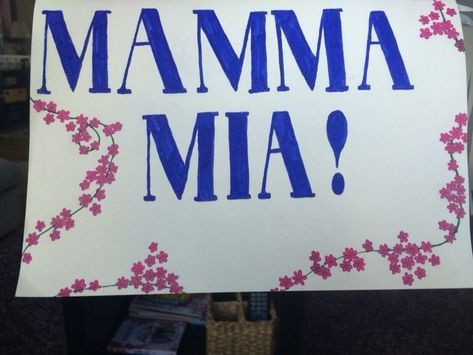 Mamma Mia Flowers Drawing, Mama Mia Parking Spot Painting, Mamma Mia Canvas Painting, Mamma Mia Drawing Easy, Mama Mia Parking Spot, Mamma Mia Doodles, Mamma Mia Senior Parking Spot, Mamma Mia Scrapbook, Mama Mia Drawing