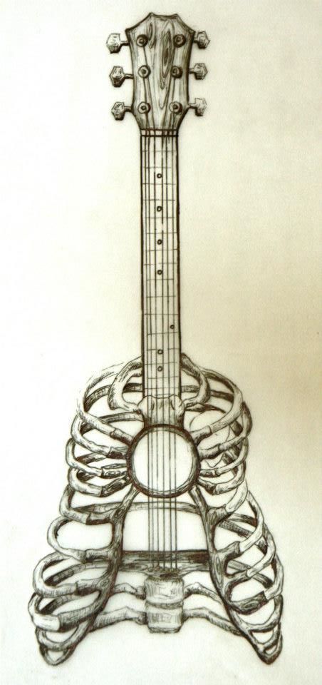 Bares Bone Guitar sketch. 2012 Drawing Sketches House, Sketches Scary, Drawing Sketches Step By Step, Drawing Sketches Tutorials, Sketches City, Sketches House, Sketches Step By Step, Drawing Guitar, Bone Guitar