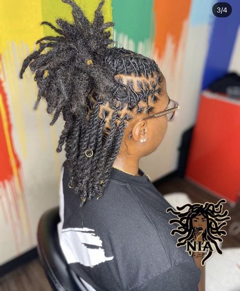 Loc Styles For Large Locs, Ropes Locs Style, Loc Styles Medium Short, Barrel Twist Locs Women Half Up Half Down, Loc Styles Half Up Half Down Barrel Twist, Barrel Twist And Two Strand Locs, Loc Styles For Woman, Half Up Loc Styles For Women, Black Women Loc Styles