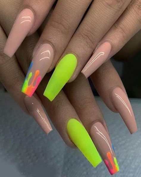 Nagellack Trends, Squoval Nails, Broken Nails, Drip Nails, Blush Nails, Long Acrylic Nails Coffin, Exotic Nails, Acrylic Nails Coffin Short, Summer Acrylic Nails