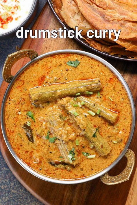 Drumstick Curry, South Indian Curry, Indian Veg Recipes, Spicy Snacks Recipes, Drumstick Recipes, Curry Recipes Indian, Breakfast Recipes Indian, Indian Cooking Recipes, Vegetarian Snacks Recipes