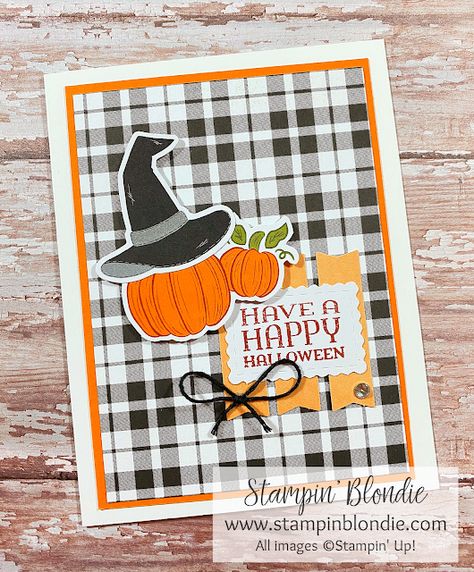 Stampin' Blondie: Paper Pumpkin Possibilities Blog Hop - Hello Pumpkin! Paper Pumpkin Craft, Pumpkin Inspiration, Paper Pumpkin Stampin Up, Pumpkin Decorations, Stampin Up Paper Pumpkin, Halloween Cards Handmade, Pumpkin Cards, Pumpkin Projects, I Love Fall