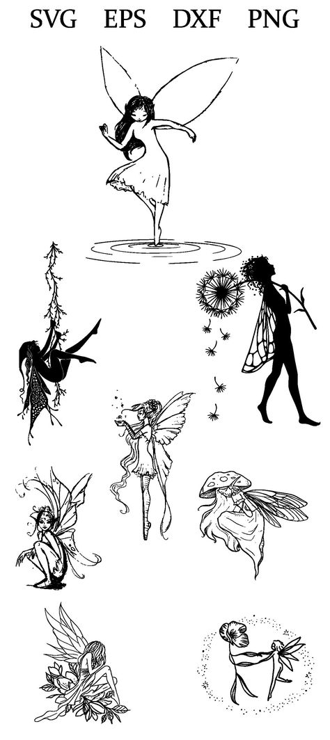 This is a DIGITAL DOWNLOADFiles can be downloaded instantlyno physical item will be deliveredOwn these fairy drawings Easy to use digital vector clip art designed for cutting machines and DIY projectsUse it to make your decorative productsWHAT’S INCLUDEDOnce your order is placedyou will receive the following archived files1 SVG file1 DXF file1 EPS file8 PNG files 300ppi with transparent background HOW YOU CAN GET THE FILES1Buy the product2Once the payment is confirmedyou will be directed to the Fairy Tattoo Silhouette, Small Fairy Drawing Easy, Fairy Garden Sketch Drawing, Magic Fairy Aesthetic, Forearm Fairy Tattoo, Different Drawings Creative, Fairy Circle Drawing, Fairy Art Tattoo, Magic Garden Drawing