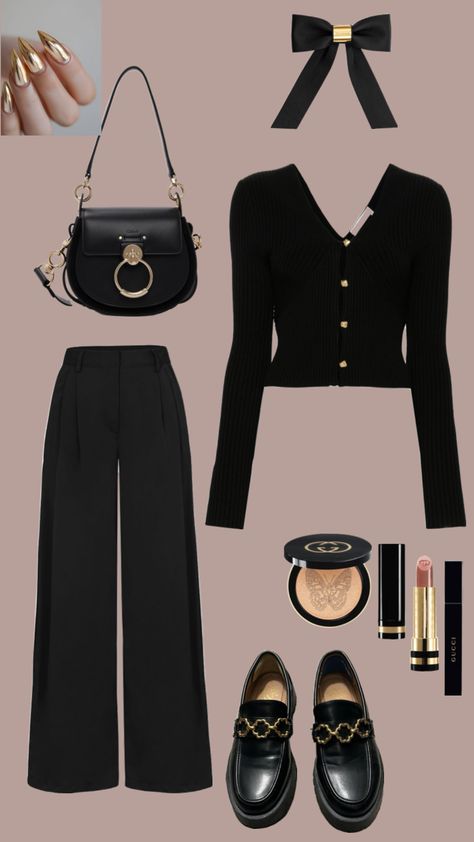 #outfitinspo #workoutfit #falloutfit #black #fashion #classy #styleinspo #loafersoutfit Fall Black Outfits, Dark Femme Outfits, Outfits With Loafers Women, Classy Edgy Outfits, Outfit With Loafers Women, Outfits With Loafers, 90s Street Style, Fashion Trend Board, Loafers Women