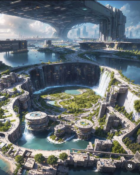 Futuristic Things, Artist Garden, Beautiful Nature Photography, Sci Fi Landscape, Sci Fi City, Alien Planet, Beauty Nature, Fantasy City, Fantasy Setting