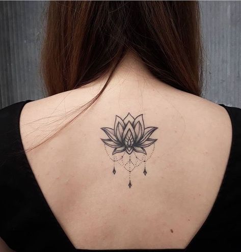 Lotus Back Of Neck Tattoo, Lotus Neck Tattoo, Back Neck Tattoo For Women, Back Tattoo Women Upper, 99 Tattoo, Tattoo Coloring Book, Simple Tattoos For Guys, Animal Tattoo Ideas, Flower Tattoo Back