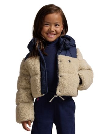 Polo Ralph Lauren Girls' Teddy Fleece Boxy Hybrid Jacket - Little Kid Childrens Coats, Teddy Fleece, Ralph Lauren Kids, Kids Outerwear, Ralph Lauren Outfits, Big Kid, Big Kids, Polo Ralph, Zip Pockets