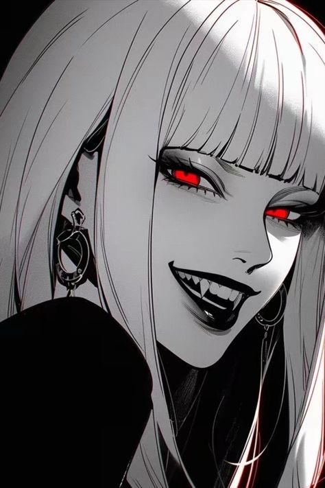 Digital Hair, Vampire Cat, Vampire Pictures, Girl Face Drawing, Cyberpunk Girl, Vampire Girls, Hair Brushes, Demon Art, Dark Art Illustrations