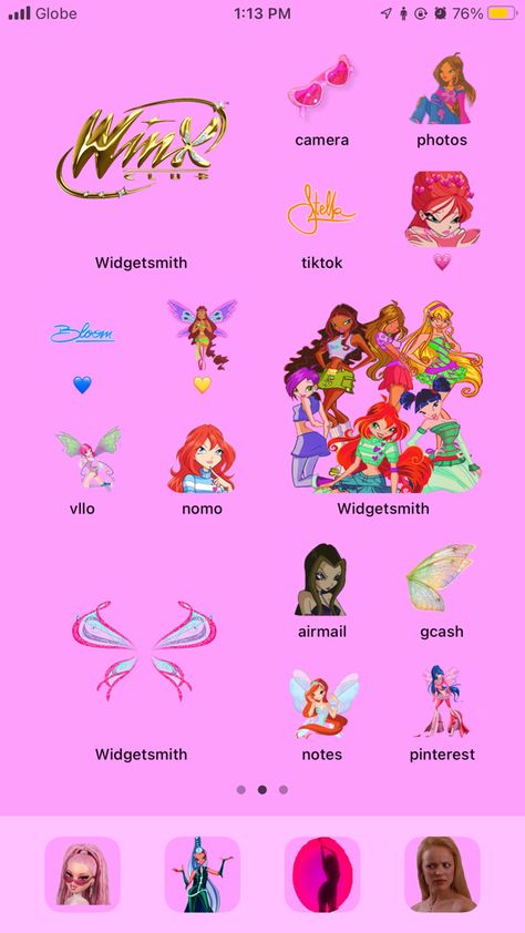 Winx Homescreen, Homescreen Idea, Themed Wallpapers, Wallpapers Widgets, Ios Homescreen, Iphone Home Screen Layout, Home Screen Layout, Iphone Home Screen, Screen Layout