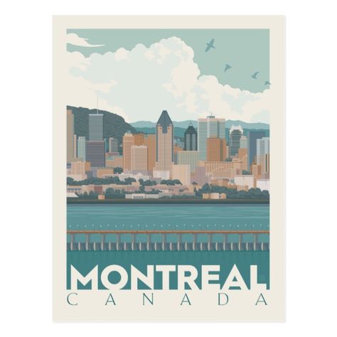 Montreal, Canada Skyline Postcard #Ad , #spon, #Skyline#Postcard#created#Shop Montreal Skyline, Anderson Design Group, Printed Wall Art, Cadeau Photo, Skyline Art, Montreal Canada, Local Artists, Vintage Travel, Vintage Advertisements