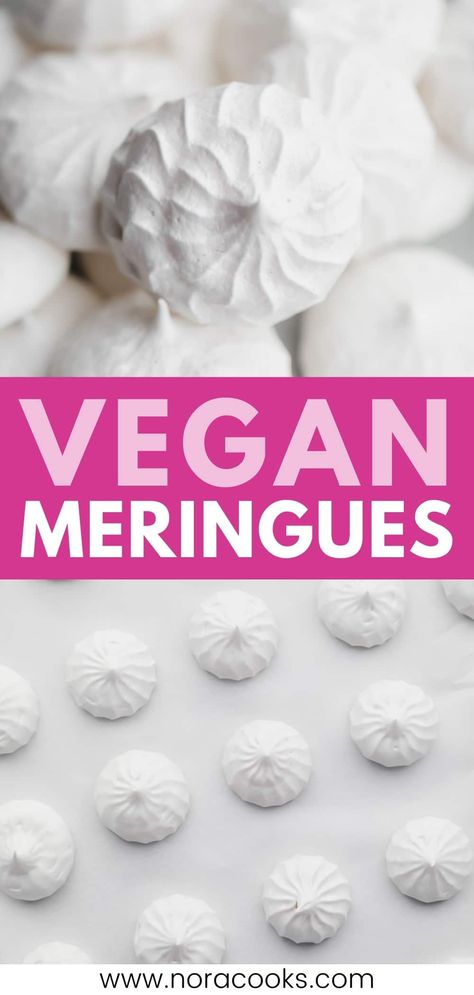 Aquafaba Recipes, Peppermint Meringues, Vegan Meringue, Delicious Holiday Desserts, Vegan Whipped Cream, Meringue Recipe, Vegan Holiday, Vegan Holidays, Substitute For Egg