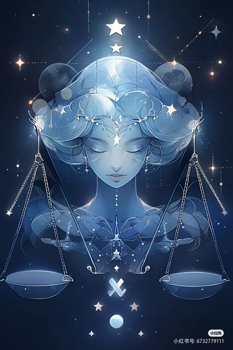 Libra Illustration Art, Zodiac Pictures, Planer 2024, Libra Images, Libra October, October Born, Indian Painting, Spirited Art, Studio Ghibli Art