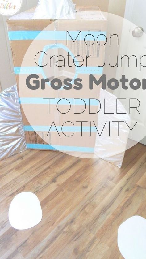 Toddlers can develop gross motor skills while jumping and counting moon craters pretending to hop through outer space! #grossmotoractivities #classroom #gross #motor #activities Space Lesson Plans, Moon Craters, Space Activity, Space Astronauts, Space Week, Space Activities For Kids, Space Lessons, Space Preschool, High School Art Lesson Plans