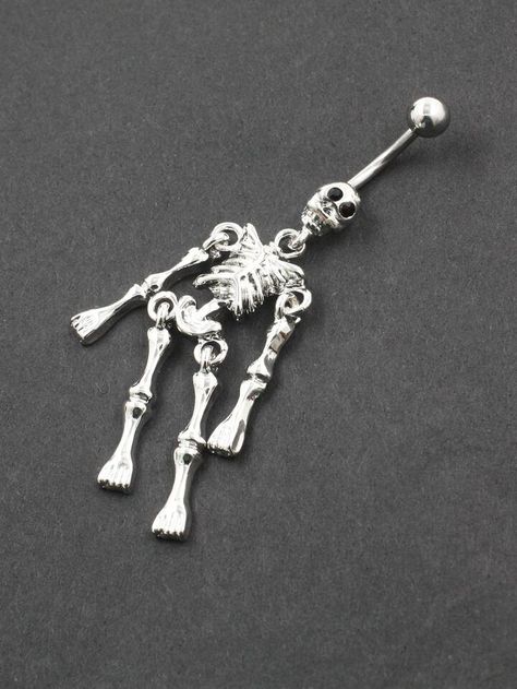 Rings Gothic, Men Halloween, Human Skeleton, Button Rings, Navel Piercing, Jewelry Women, Belly Rings, Belly Button, Gothic Fashion